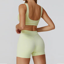 Load image into Gallery viewer, Sports Bra &amp; High Waist Shorts 2pc Set
